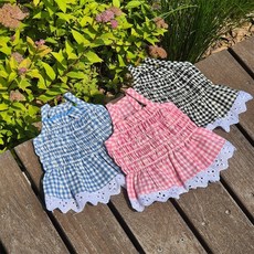 쥬쥬체크원피스 (S~XL), 1개, 블루