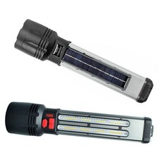 C타입 태양광 충전 캠핑 비상용 LED 손전등 램프 방범 야간작업 차량용, 단일, 1개