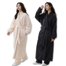 단비상자 고급 호텔 극세사 수면 목욕 샤워 가운 로브 커플잠옷, 1개, 차콜가운 라지