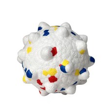 DFMEI 新款寵物玩具球爆米花玩具耐咬狗狗磨牙潔齒高彈狗狗玩具球, 1個, 白底+紅黃藍