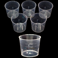 실험실용눈금비커 ml표시미니계량컵 과학실험액체담는컵 20ml 5개입, 1개