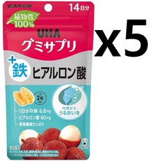 UHA 구미 사프리 철 + 히알루론산 14 일분 x5개