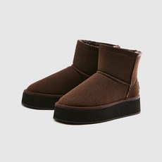 커스텀에이드 우먼 4cm 플랫폼 윈터 퍼 부츠 에블린(CW0083DB) - DARK BROWN 639450