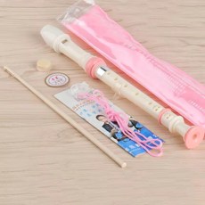 플루트 악기 스타일리시한 독일어 8홀 소프라노 레코더 데칸트 음악 청소봉 및 케이스백 포함 학생 홈 엔터테인먼트. 베이지 핑크, Flute Recorder