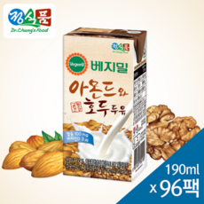 베지밀 아몬드와 호두 두유, 190ml, 96개