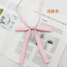 窄版長柄領結 日系校服配飾 啞光純色領花 細長設計 制服穿搭 領口裝飾+淺粉色+均碼