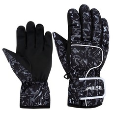 ARISE 男用防水滑雪手套 AWGA012, 黑色