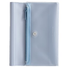 잇쇼니 PVC 노트 커버 A6 펜 케이스 포함, 블루, 1개