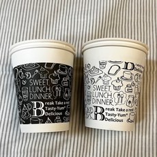 紙杯 拋棄式紙杯 一次性紙杯 咖啡杯 加厚紙杯, 1個, 黑白塗鴉