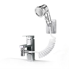 水龍頭外接三段式蓮蓬頭四件組 洗頭神器 洗手台外接, 1個