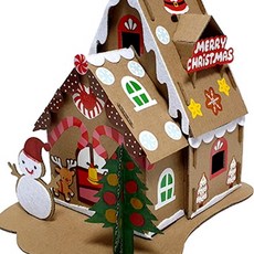 입체페이퍼 겨울 2층집 조명등 페이퍼토이