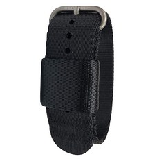 BERTUCCI 남성용 G-타입 컴포트-웹 블랙 나일론 웨빙 스트랩 매트 스테인리스 스틸 버클 시계 밴드 256691