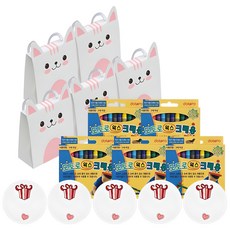 킨더맘 어린이집 생일선물 크레용 12색 5p 세트, 핑크,12색, 1세트