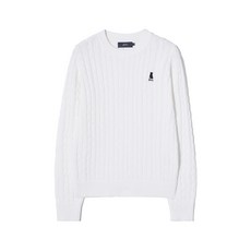 예일 YALE 우먼즈 케이블 라운드 니트_아이보리