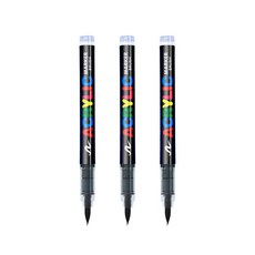 아크릴 붓펜 캘리그라피 마카펜 24색 소프트팁 컬러붓펜, 1개, 블랙 3 개
