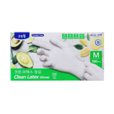 크린랩 라텍스장갑 요리 셰프 100매 중, 화이트, 2개