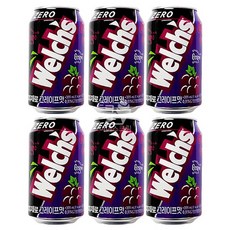 웰치 제로 그레이프맛 355ml 6개 제로음료 제로음료수 탄산음료 포도맛