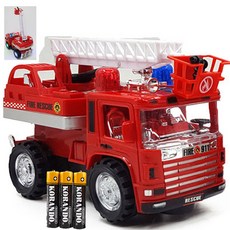 파피앙 LED 움직이는 119 소방차 펌프소방차+건전지, 1개