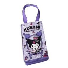 現貨正版 三麗鷗 飲料袋 酷洛米 飲料提袋 保冷袋 保冷飲料提袋 冰霸杯提袋 手搖飲料杯提袋 環保飲料提袋, 1個, 黑帽 坐椅子