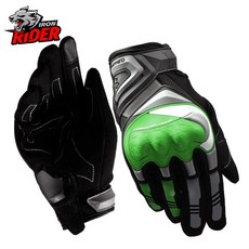 터치 스크린 오토바이 장갑 반사 전체 손가락 보호 레이싱 바이커 승마 오토바이 모토 크로스 Guantes 모토 장갑, UX100 그린