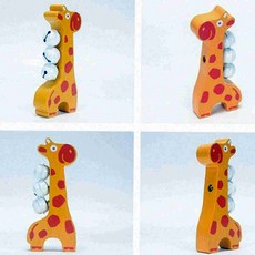 올몰 원목 기린 딸랑이 신생아장난감 출산선물 원목장난감