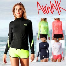 AIRWALK 女款衝浪防曬拉鍊長袖上衣 YAWe5214