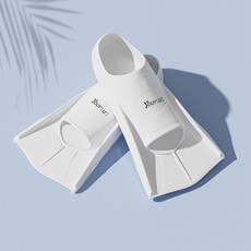 레디박스 스노쿨링 수영 보조 오리발 숏핀, 화이트