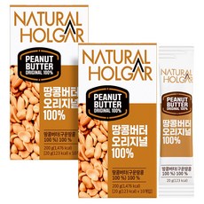 네츄럴올가 무첨가 무가당 땅콩버터 오리지널 100% 짜먹는 스틱, 20개, 20g
