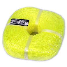 SL 3mm 형광색 로프 캠핑 안전 라인 측량 PP PE 200m, 1개, 형광