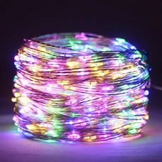 크리스마스 줄조명 인테리어 무드등 트리전구 LED 별조명 야외 캠핑 태양열 50M 100M LED 문자열 조명 실버, 06 Silver wire Colorful, 02 EU 플러그, 01 120M  1200LED