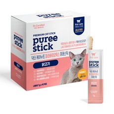 닥터케어누트 고양이 퓨레스틱 짜먹는 간식 짜먹는 영양간식 파라바이오틱스 40p, 1개, 280g, 닭고기