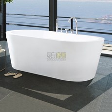 家用小戶型亞克力迷你獨立浴缸，成人坐式保溫浴盆，小空間泡澡首選, 1個, 白色浴缸標配,1.5m