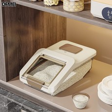 DFMEI 家用防蟲防潮25Kg透明米桶廚房密封米缸麪粉五穀雜糧儲存罐, 1個, 參考詳情