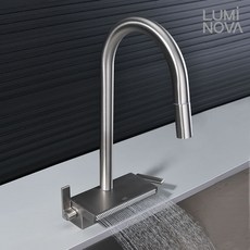 폭포 주방 원홀 싱크대 수전 LV-18000NBM 루미노바 아쿠노 와이드, 1개