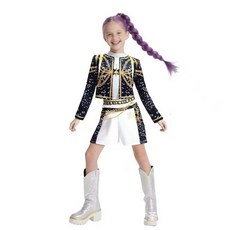 獵魔女團 黑金兒童cosplay舞臺表演服裝