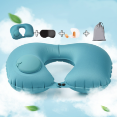 목쿠션 목베개 캠핑 차량용 에어베개, 스카이 블루
