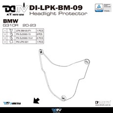 Dimotiv BMW G310R (20-23) 專用頭燈護片，機車大燈保護，防刮耐用, 紅色, 1個