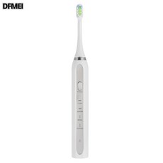 DFMEI 智能聲波電動牙刷情侶 USB快充充電全身水洗磁懸浮牙刷, 1個, 直充款+禮盒包裝+贈送2刷頭+充電線, 木棉白