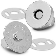 YGG 가방 가죽 핀 자석단추 18mm, 50개, 은색