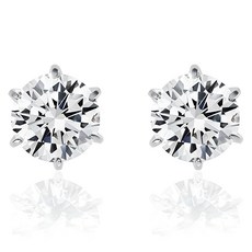 ENCLAIR 女用6爪Simulant Diamond 1克拉耳環