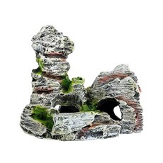 Charmoon 수족관 수족관 오브제 이와야마 은신처 쉼터 진짜 수지 장식 입상 유형 2, 1개