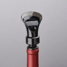 와인 푸어러 마개 1개 세트 흘림방지 진공 실리콘 와인 세이버, 블랙