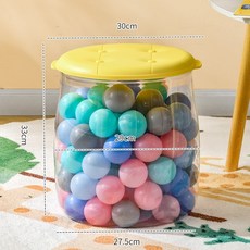 貝貝 多功能兒童收納椅 透明儲物凳, 立柱形黃色, 1個