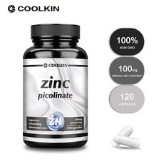 120개 피콜리네이트 아연 100mg - 피부 면역 및 호흡기 기능 건강 증진, 1개, 60정
