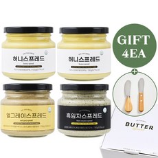 프프프 버터 스프레드 4종 추석 명절 선물 패키지 버터나이프 증정, 1박스, 520g