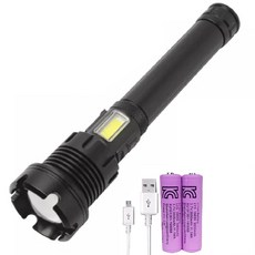 XHP90.2 led 후레쉬 손전등 충전식 줌 써치라이트 헤루질 등산 낚시 랜턴, xhp90.2후레쉬+18650배터리3000mah2개, 1개