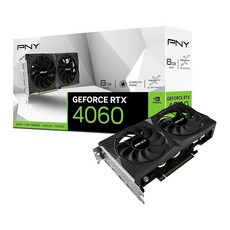 PNY GeForce RTX 4060 8GB Verto 듀얼 팬 그래픽 카드 DLSS 3 (128비트 PCIe 4.0 GDDR6 HDMI/디스플레이포트 4k 2 슬롯 지원