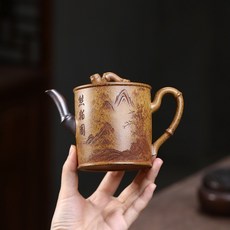 高溫段泥熊貓紫砂壺 柴燒泡茶, 1個
