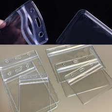 행사 MT 투명 PVC 명찰 케이스 사원증 이름표 지퍼형, 세로M