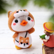 치프몰 양모펠트 DIY 패키지 세트, 060_시바견 펭귄, 1개